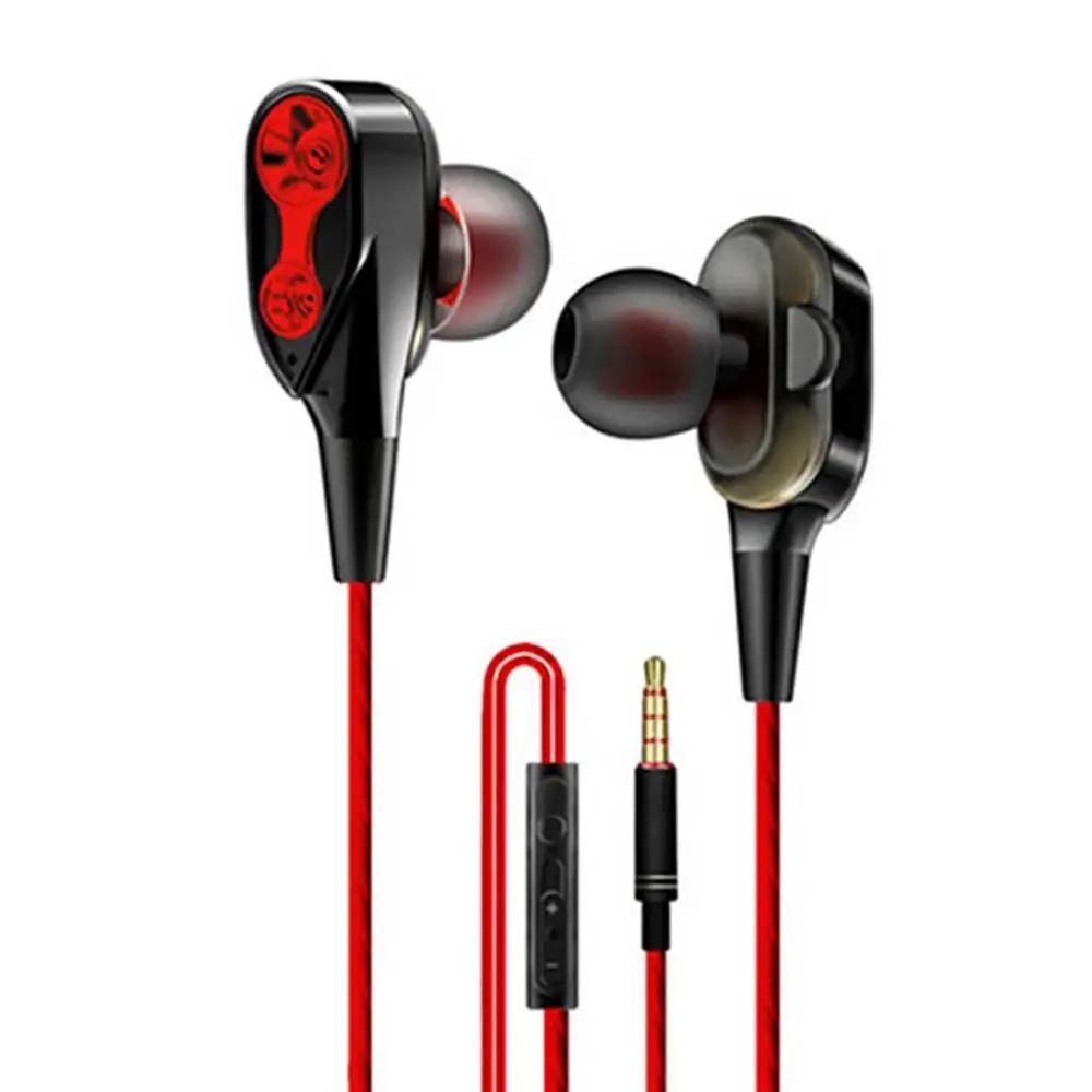 red single speaker Rovtop магнитные проводные стерео наушники-вкладыши супер бас двойной привод гарнитура наушники для huawei samsung смартфон - Цвет: red single speaker