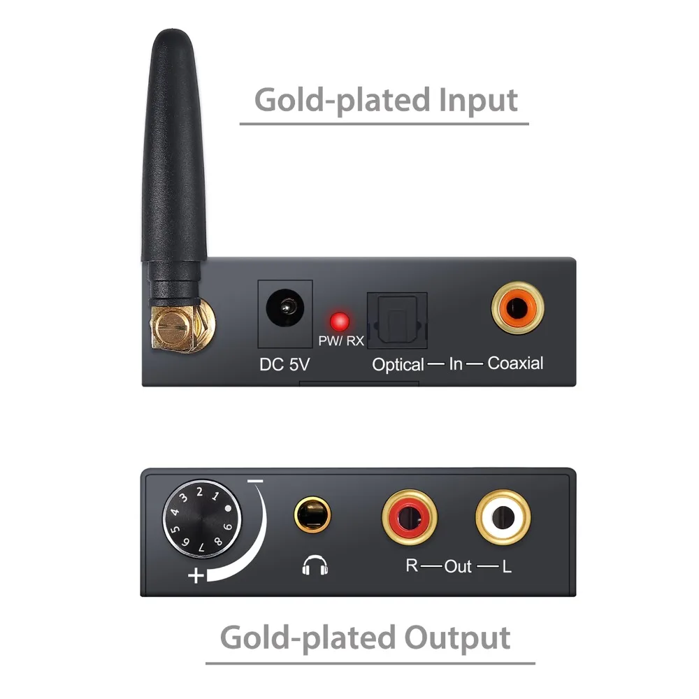 Адаптер LiNKFOR Bluetooth DAC с цифровым и аналоговым аудиоадаптером оптический