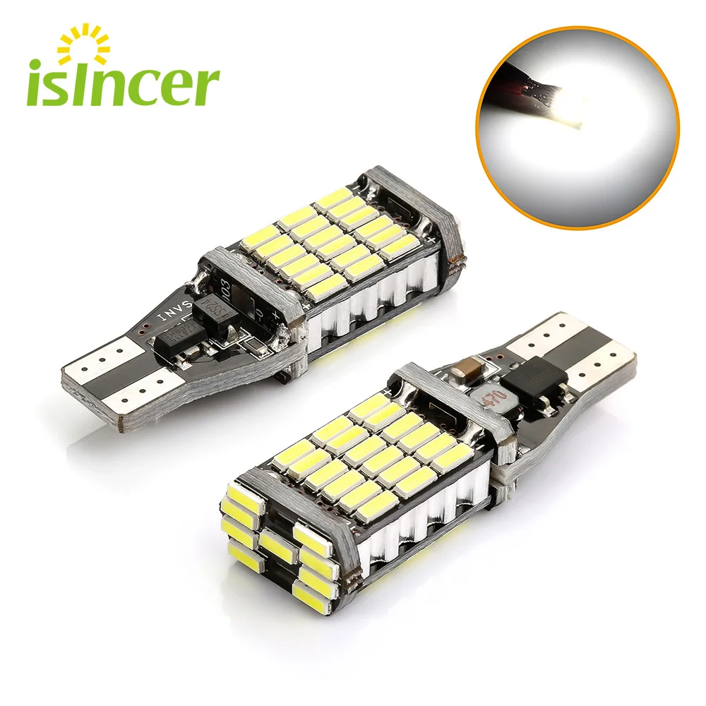 2 шт. супер яркий T15 W16W 921 45 SMD светодиодный 4014 Авто Canbus обратный светильник Реверсивный светильник ing Back up лампа
