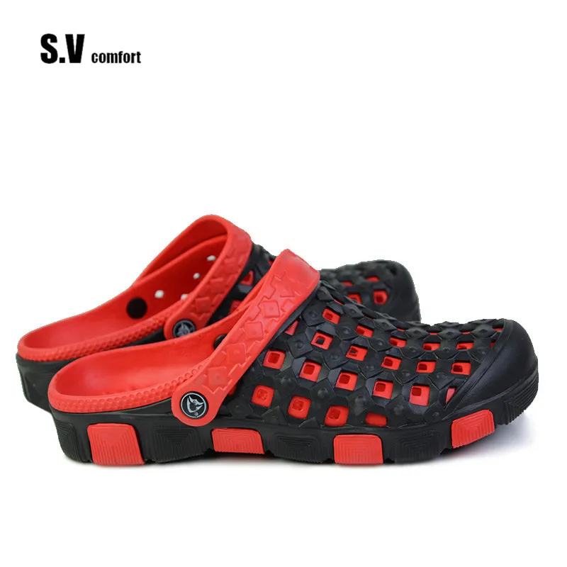 2017 Летняя Мода Мужчины Мулы Сабо Тапочки Дышащий Досуг Стиль Нескользящей