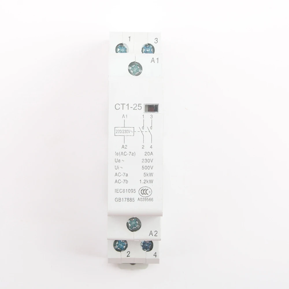 CT1-25 Американская классификация проводов 2р 16A 20A 25A 220 V/230 V 50/60HZ Din rail бытовой ac Контактор В соответствии с стандартом 2NO 1NO1NC 2NC бытовой Соединительный модуль