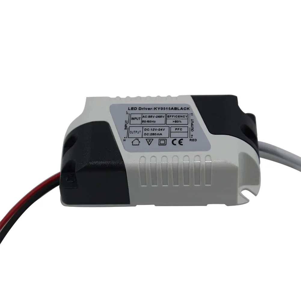 6 Вт 280mA DC12 24V светодиодный драйвер Питание AC 85 265 V Электронный трансформатор
