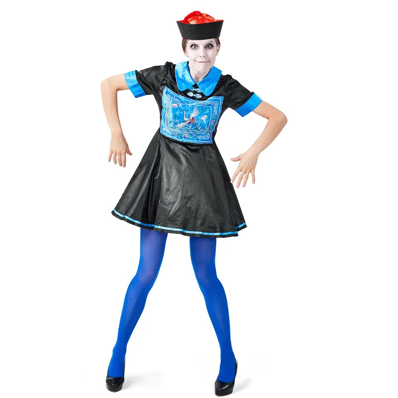 Женское китайское платье для косплея зомби Хэллоуина