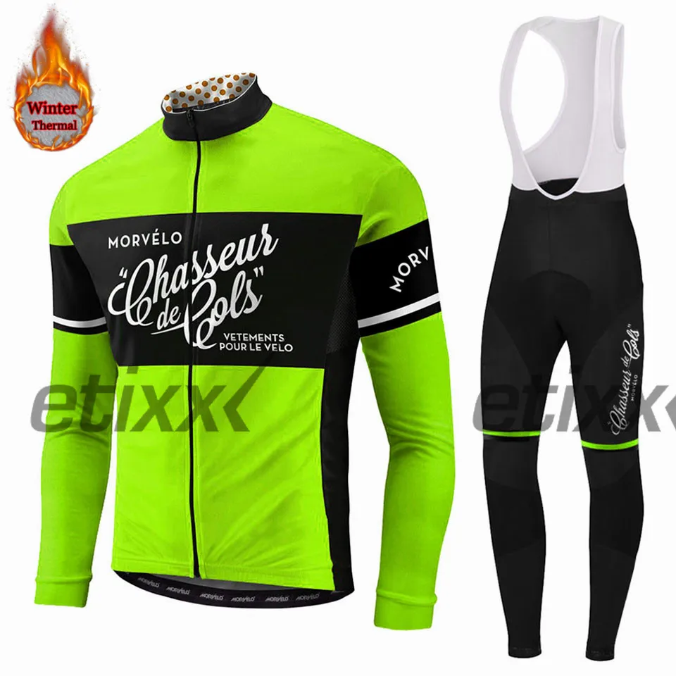 11 Morvelo теплая зимняя флисовая велосипедная футболка, длинный комплект, спортивная одежда для велосипеда, одежда, рубашка, ropa ciclismo - Цвет: 11