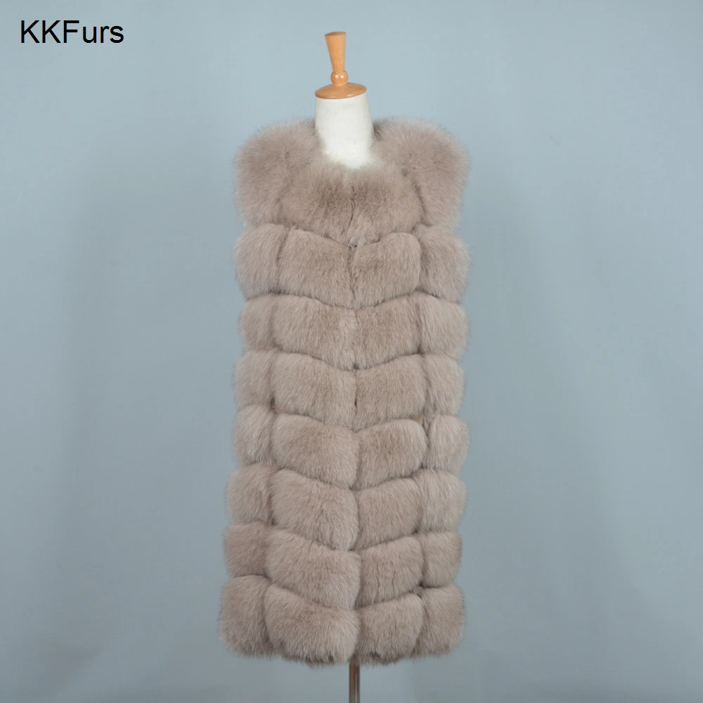 Новое поступление 2021 женские жилеты JKKFURS из натурального Лисьего меха женская