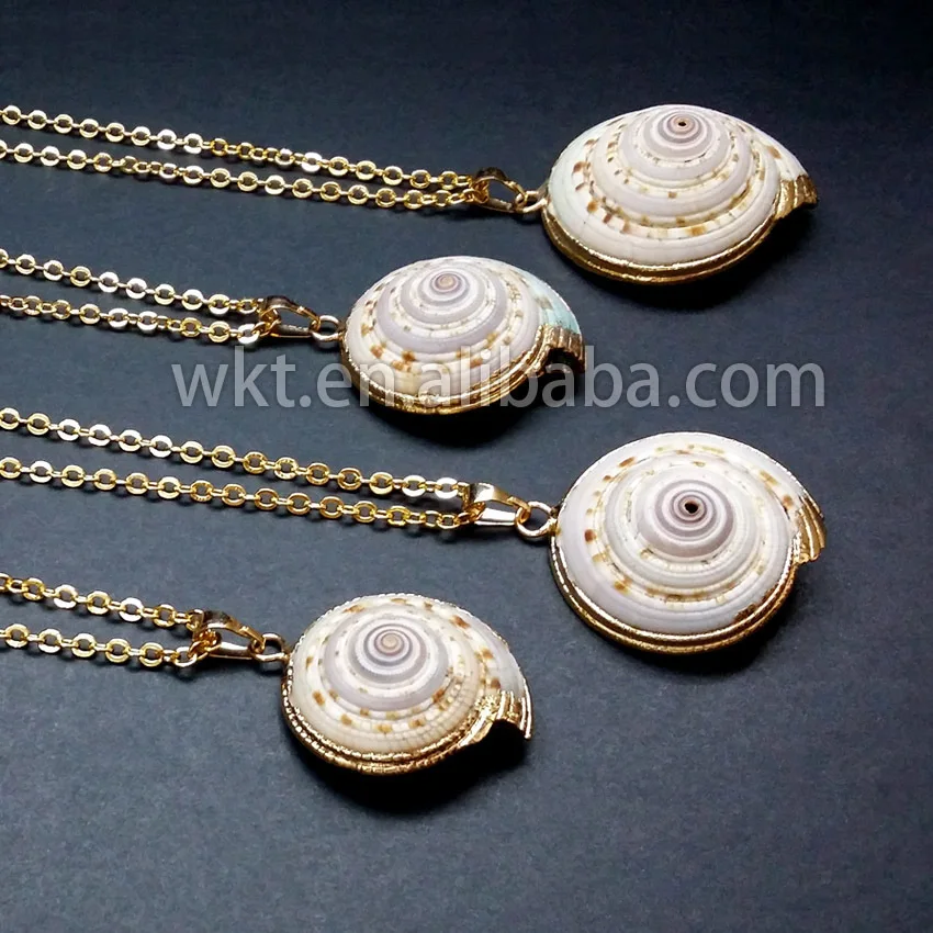 Ожерелье из морской раковины в форме улитки ожерелье с золотой подвеской подарок