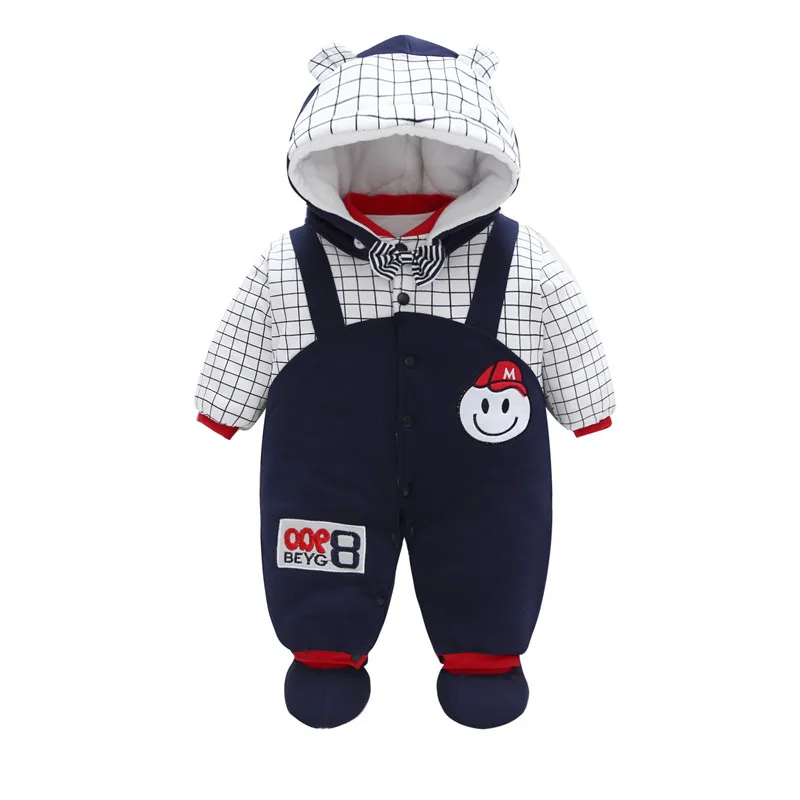 Winter infants jumpsuit romper baby boy girl thickening long sleeve hooded detachable | Детская одежда и обувь
