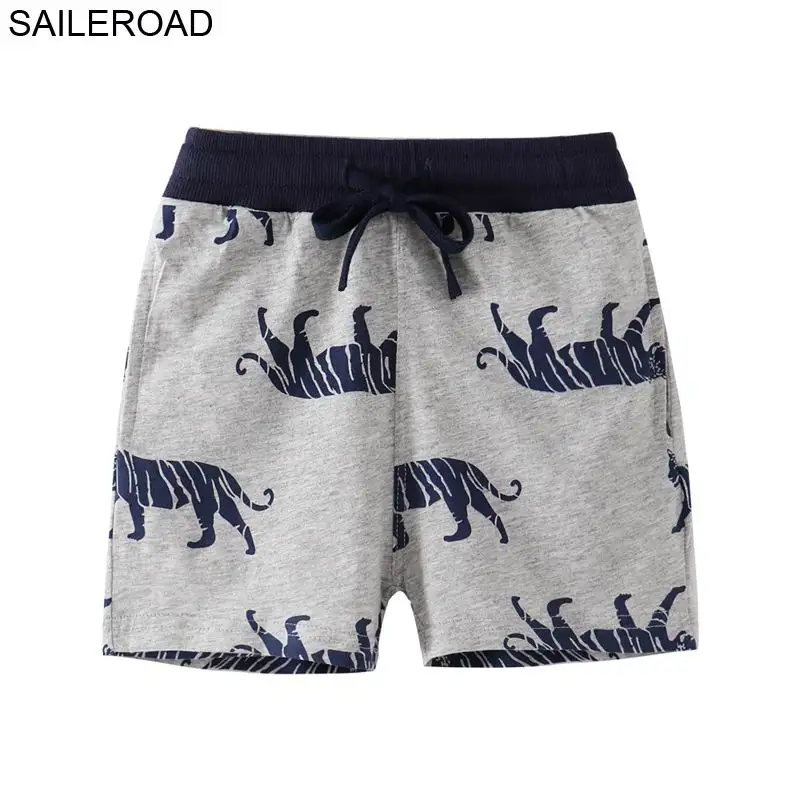 Шорты для мальчиков SAILEROAD летние хлопковые шорты с принтом тигра и животного