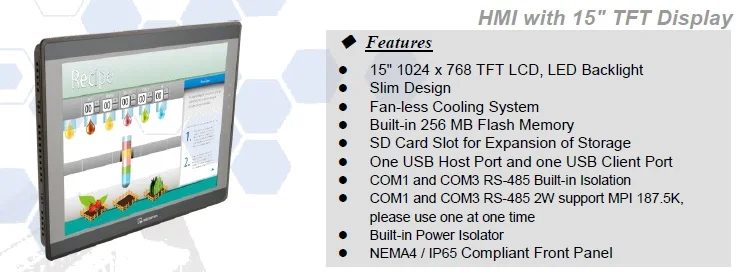 MT8150iE человеко-машинный интерфейс Weinview сенсорный экран 15 дюймов Ethernet
