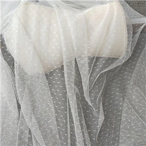 Off white 5 ярдов, в горошек, мягкий кружевной тюль, ткань для свадебной вуали, Кукольное платье, детский Выпускной, Цветочное платье для девочек, свадебное платье - Цвет: Off white