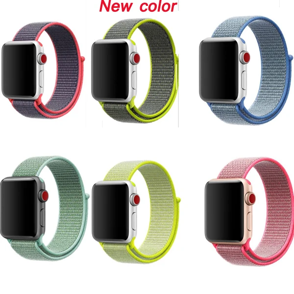 Новейший тканый ремешок для Apple Watch нейлоновый спортивный 38 42 40 44 мм ремень iwatch