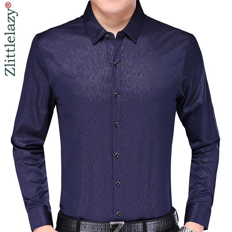 2019 social длинный рукав Твердые дизайнерские рубашки для мужчин slim fit винтажные