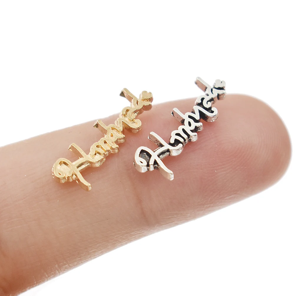 100 шт. серебристого и золотого цвета металлические этикетки ручной работы с