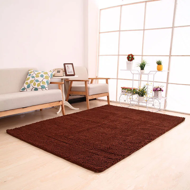 Deep Brown Rugs 17-Цвет анти-скольжения ковры ткань с ворсом из шенили красный Ванная комната коврики для дома украшения Гостиная на коврике арабских цифр впитывающие коврики ковер - Цвет: Deep Brown Rugs