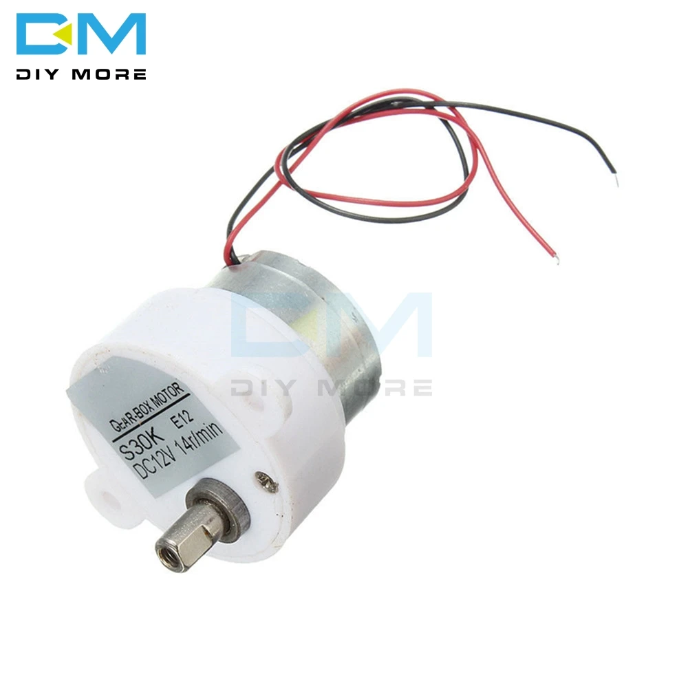 DC 12В 14rpm 2 провода с высоким крутящим моментом Электрический редуктор S30K