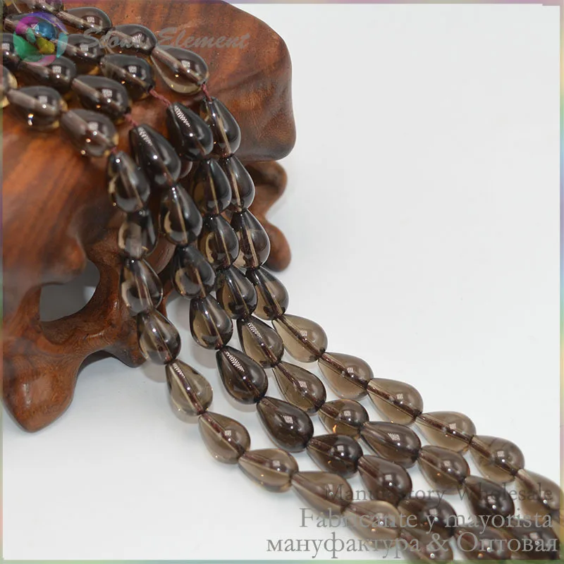 Grade A Quality Natural Smoky Quartz Smooth Teardrop / Tear Drop Beads 6x11/7x11/8x11mm | Украшения и аксессуары