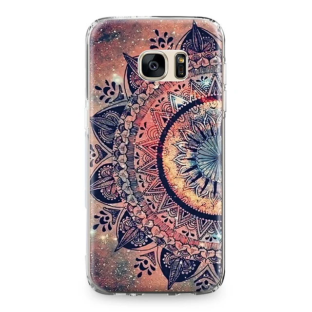 Цветная задняя крышка из ТПУ с цветком мандалой для Samsung Galaxy J3 J5 J7 A3 A5 A8 2015 2016 2017 2018