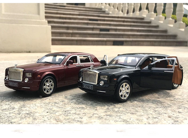 1:24 Rolls Royce Phantom Alloy Pull Back автомобиль литье под давлением модель звук и свет детская