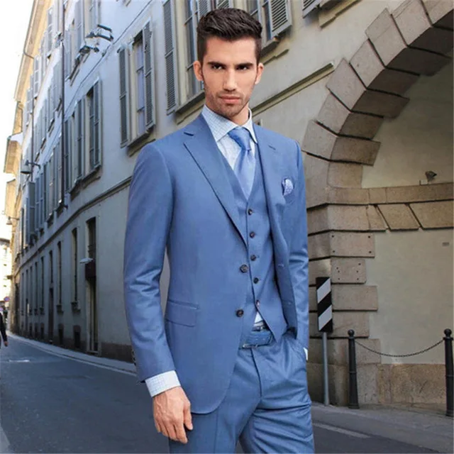 New Year Promotion High Quality Men's Formal Slim Fit Suit Wedding Party Dinner Dress 3 Piece Jackets + Pants Vest | Мужская одежда