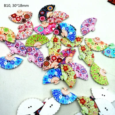 B10 20 шт деревянные пуговицы бусины дети DIY Скрапбукинг Рисование ремесло художественное украшение смешанные цвета - Цвет: B10