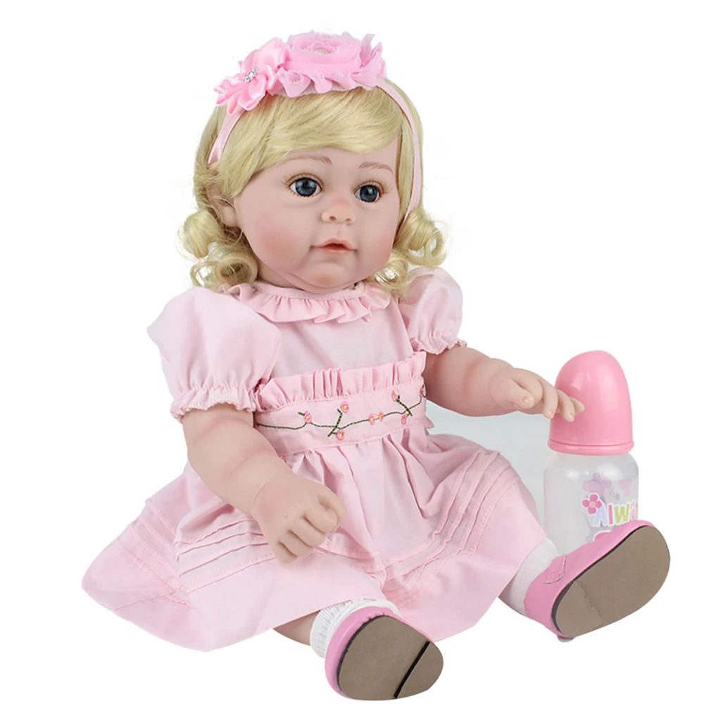Кукла NPKDOLL Reborn силиконовая кукла для всего тела 17 дюймов светлый парик bebes reborn