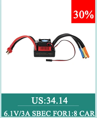 GoolRC обновленный водонепроницаемый 3650 3900KV RC бесщеточный двигатель с 60A ESC комбо набор для 1/10 RC Автомобиль Грузовик Мотор Комплект