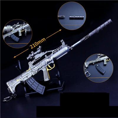 6PCS Новая игра PUBG Playerunknown's боя Косплэй надевается через голову; с рисунком граффити; Mini14 SLR SKS игрушка Книги об оружии пистолет брелок 6 шт./компл - Цвет: 6PCS