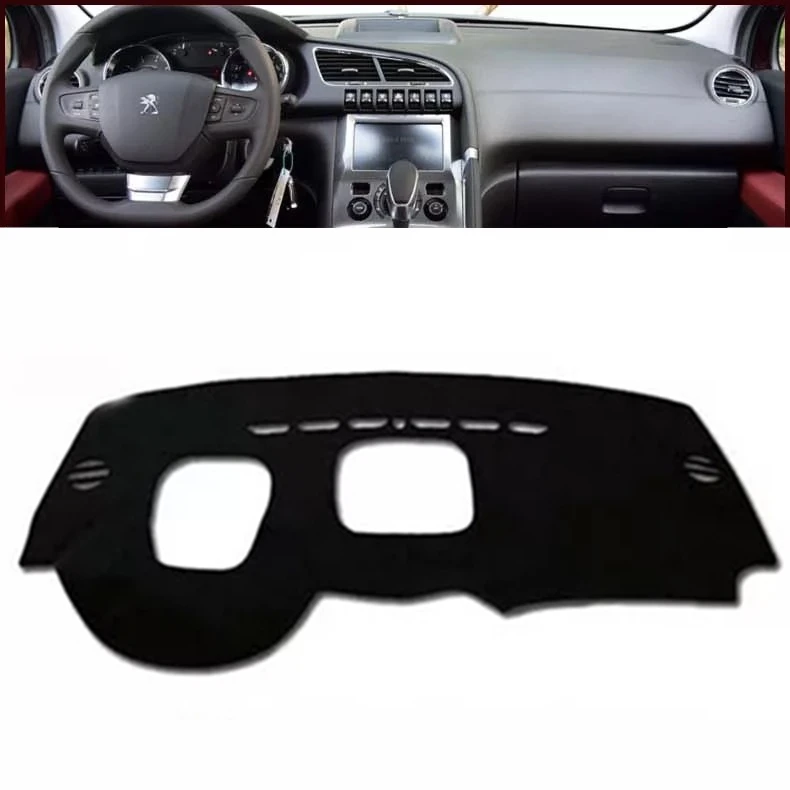 Для peugeot 206 307 308 508 3008 все черные чехлы на приборную панель автомобиля Dashmats Pad Авто тент подушка ковер протектор - Название цвета: 3008 13-18 zhishang