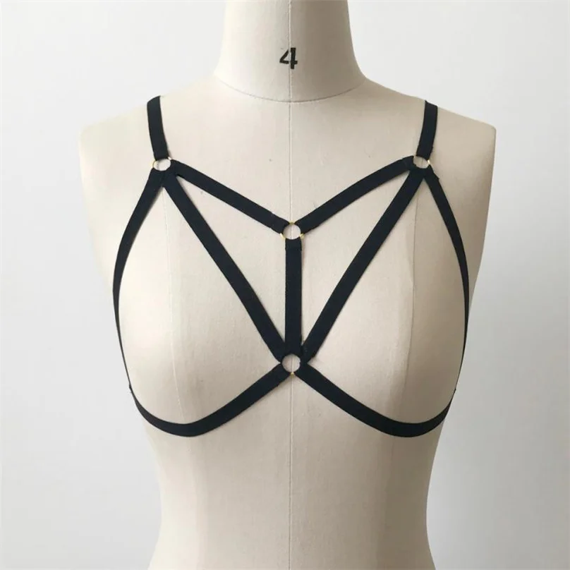 Регулируемый эластичный бюстгальтер на бретельках бандаж нижнее белье черного