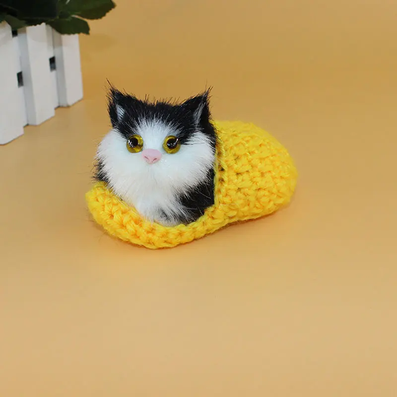 Милые Имитационные издающие звук обувные котята Коты плюшевые игрушки детские