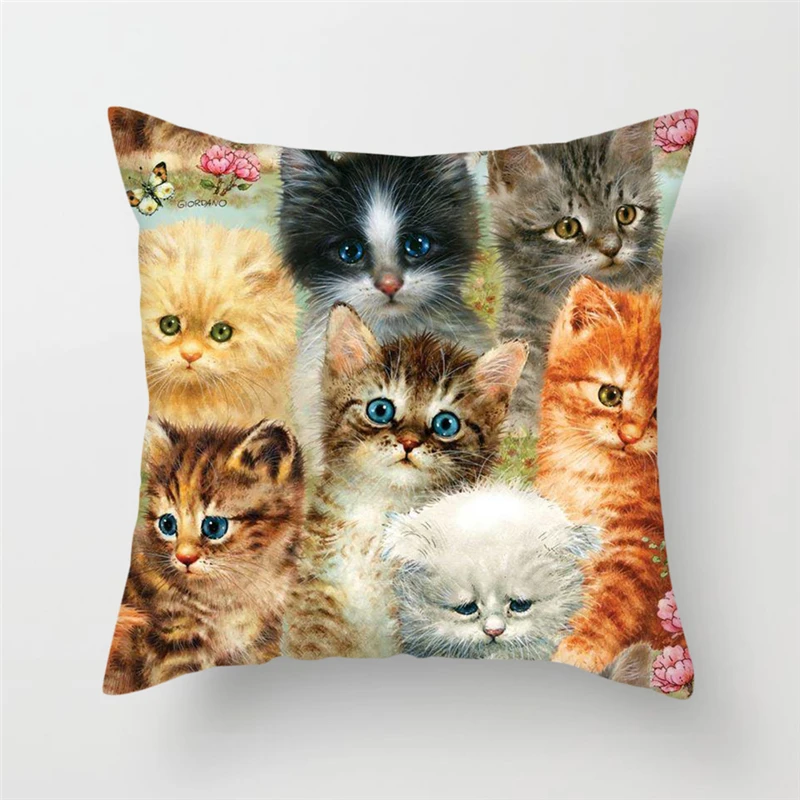 Fuwatacchi наволочки с животными милые для домашнего стула кошками и