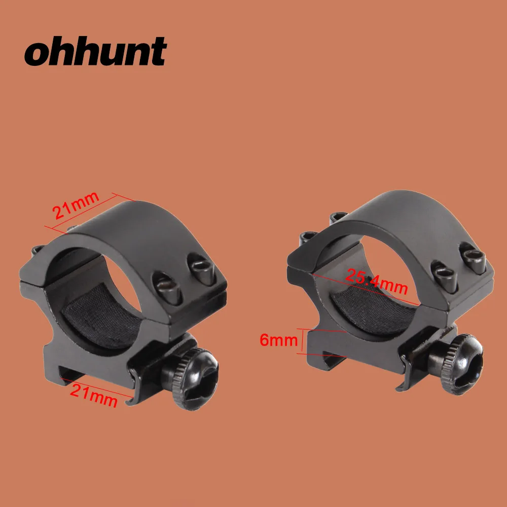 Ohhunt кронштейн для оптического прицела Высокое качество 6 мм Ультра низкое крепление 25,4 мм кольца 2 шт. Пикатинни Вивер рейка для тактического прицела