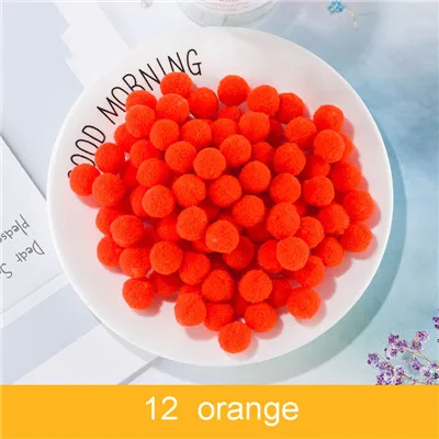 12orange red 10/15/20/25 мм Мини пышная Нижняя Pom Poms помпонами ручной работы для детей игрушки свадебный Декор Сделай Сам швейного Ремесла поставок 100 шт - Цвет: 12orange red
