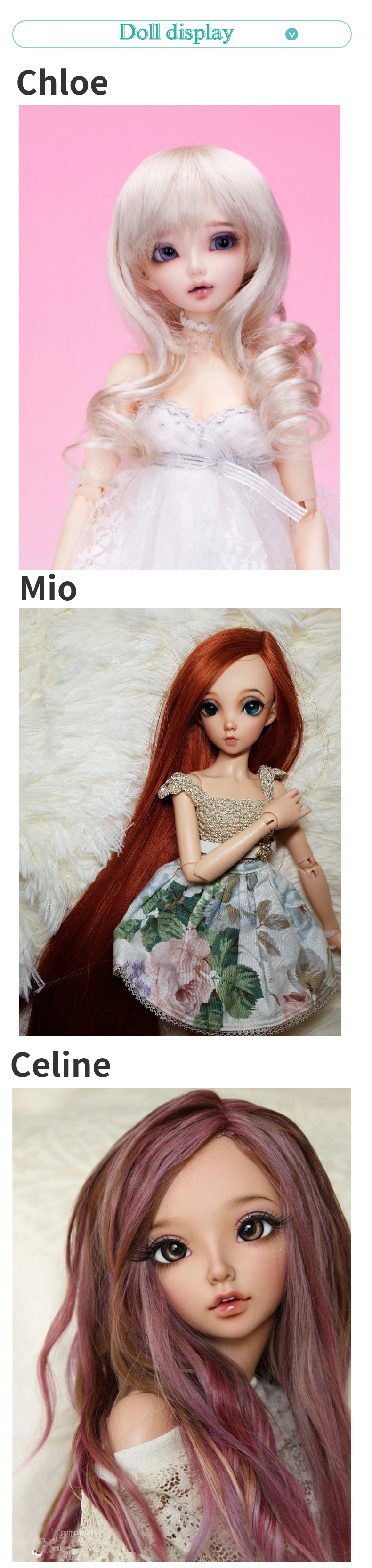 1/4bjd куклы Chloe Mio Celine Rendia Risse Mirwen, голая Детская без макияжа