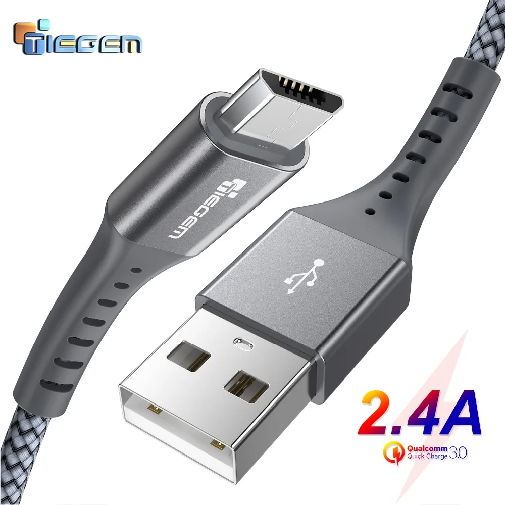 Кабель Micro USB TIEGEM 2 4 А кабель для быстрой зарядки и передачи данных Xiaomi Redmi Note