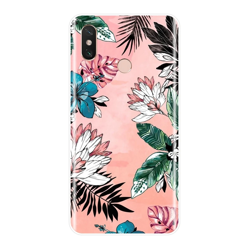 Задняя крышка с листьями и цветами для Xiaomi Mi Note 1 2 3 мягкий силиконовый чехол Max Mix 2S