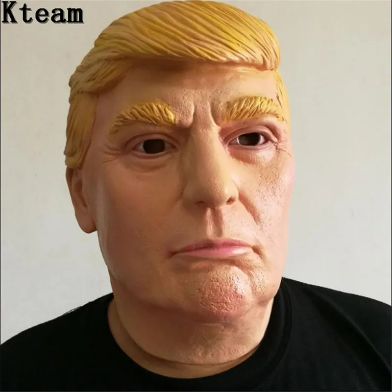 Donald Горячо! Знаменитый человек Дональд Трамп в. В. Путиным Обамой Mr. Bean Psy костюм маска на Хэллоуин Реалистичная латексная маскарадная Карнавальная маска - Цвет: Donald