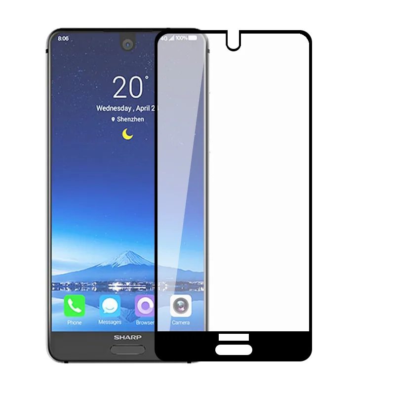 Закаленное стекло для Sharp Aquos S2 премиум-защита для экрана для Sharp Aquos S3 полное покрытие Защитная пленка для экрана - Цвет: Black