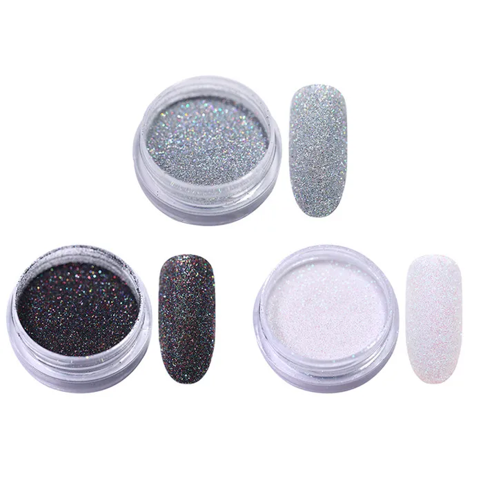 3Pcs Set 1 Голографический блестящий для ногтей порошок Сияющий сахар Блеск Дизайн ногтей голографическая Пыль порошок хромового пигмента Маникюр украшения для ногтей - Цвет: 3Pcs Set 1