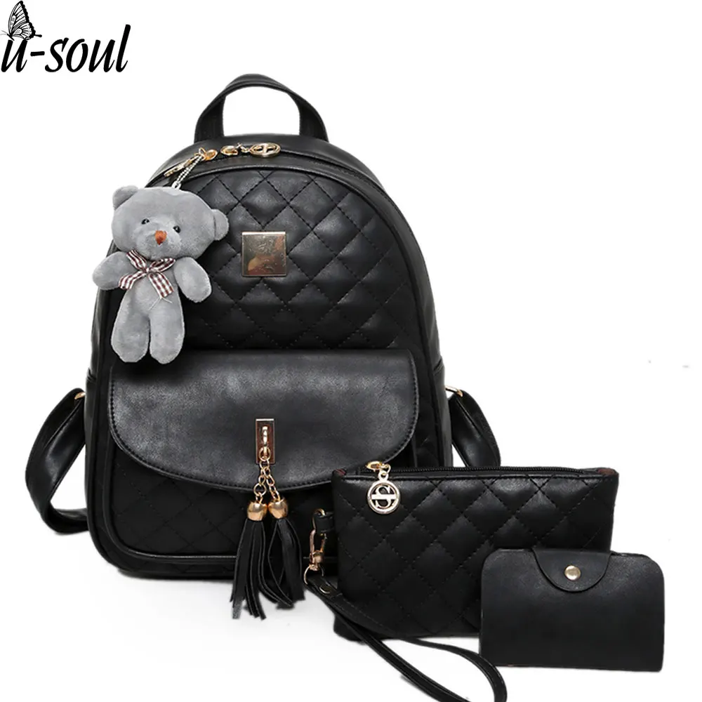 3 шт. рюкзак с медведем женская сумка рюкзаки для путешествий школьные сумки