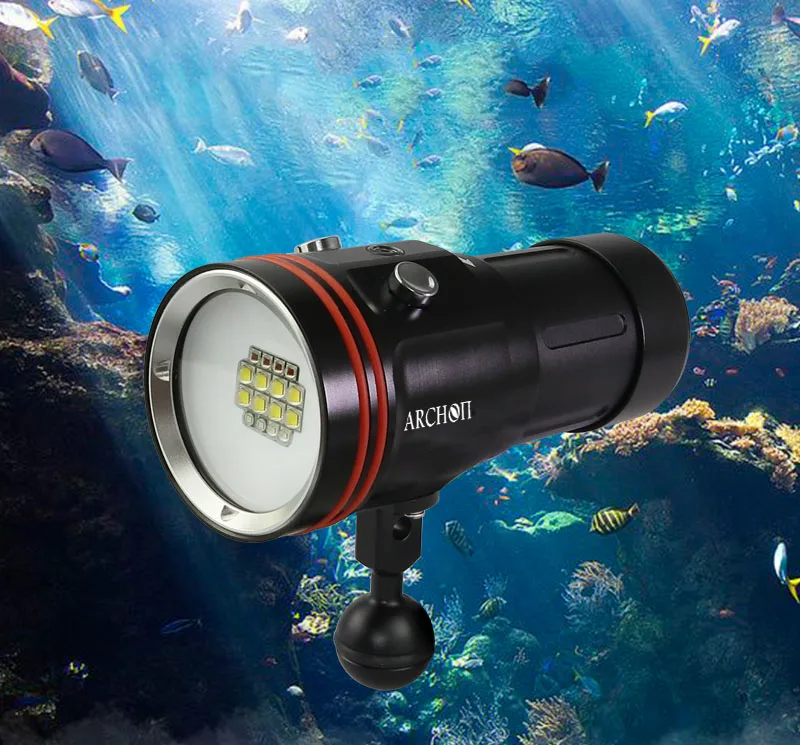 ARCHON D36V-II W42VR D36VR обновленная версия W43VP 6000lm Подводный Видео фонарик для подводного плавания факел Красный/Синий/УФ свет