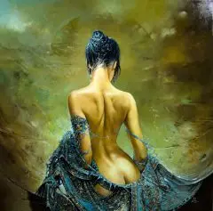 

1 panel woman's back classic oil painting canvas printing wall painting art template painting decorative framed XJZFX-24