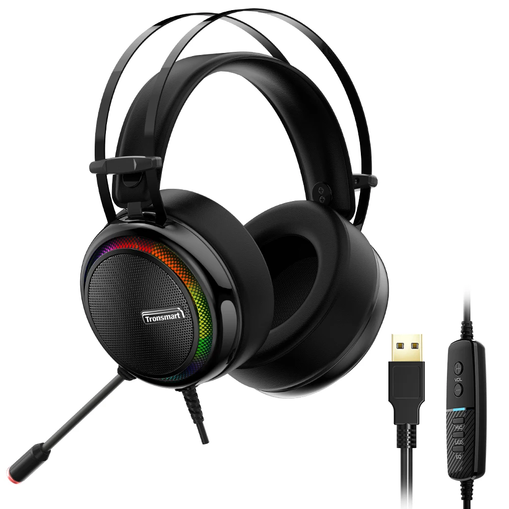 Игровая гарнитура Tronsmart Glary 7,1 Virtual Surround Soud, USB интерфейс, игровые наушники для xbox, nintendo switch, компьютера, ноутбука