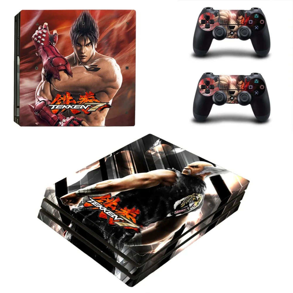 Игровая наклейка Tekken 7 PS4 Pro Виниловая для Playstation 4 консоль и 2 контроллера на