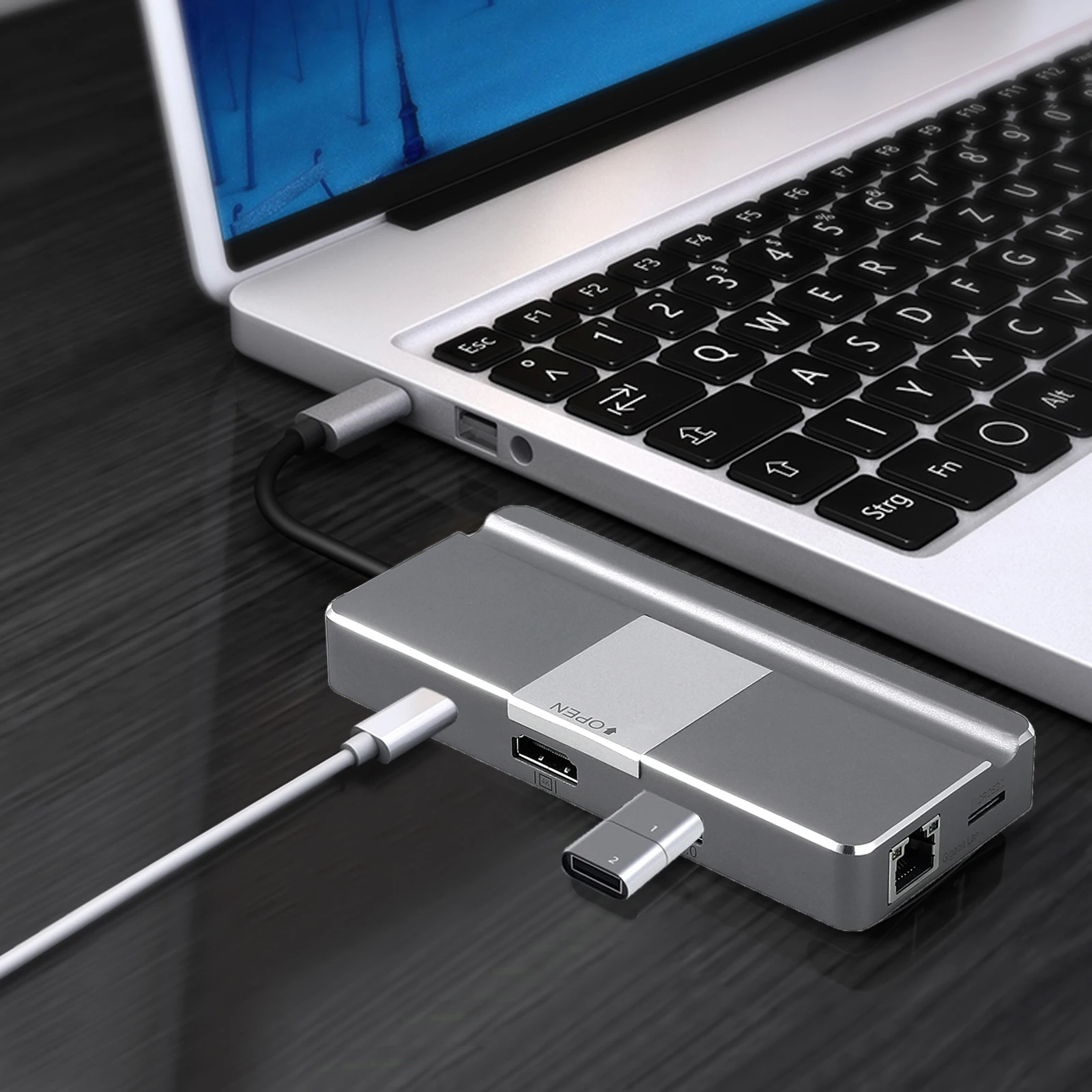 Концентратор eSYNiC 8 в 1 Type-C с портом Ethernet 4K USB C порт HDMI SD/TF картридер для Mac Pro и других