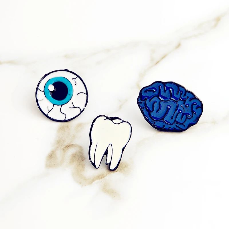 1 piece Organ Brain Eye Tooth Brooch Collar Corsage Shirt bag cap Jackets Pin Badge Gift for doctor Dentist Cartoon Cute Jewelry | Украшения