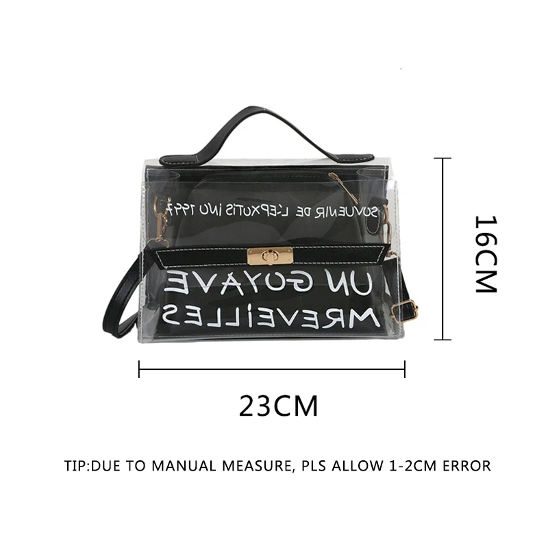 

Hot Women Fashon Letter Transparent Handbag INS Popular Female Mini Shoulder Bags Travel Lady Exquisite Design Crossbody SS3480