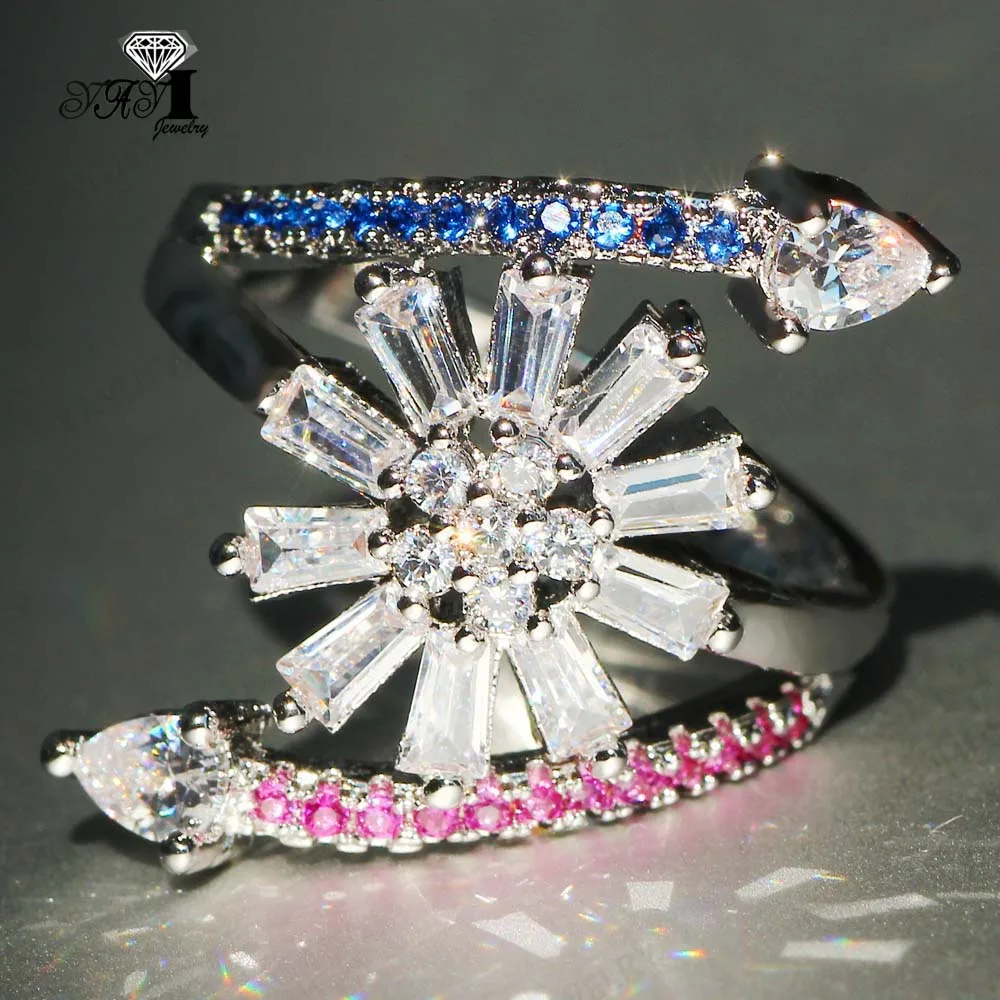 Ювелирные изделия YaYI огранка Принцесса 8.3CT мульти Циркон из серебра обручальные