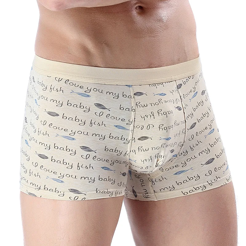 Underwear Men Boxers Cotton Letter Sexy Man Panties Comfortable Breathable Underpants Male Boxer Soft Undershorts | Мужская одежда