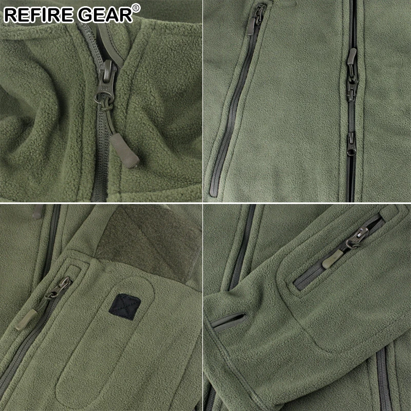 Уличная флисовая куртка Refire Gear Мужская теплая утепленная полярная с несколькими